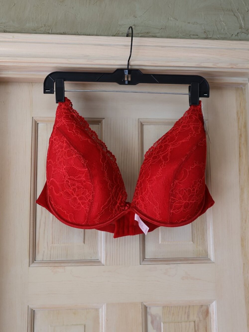 Lane Bryant Cacique Red Lace Plunge Bra 44DDD MSRP $39 NWT